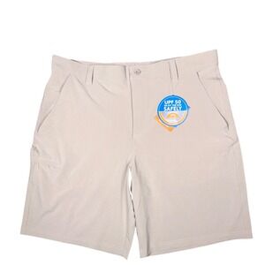Columbia PFG Mens Grander Marlin II Offshore Shorts Fossil Beige UPF 50 38W Fish